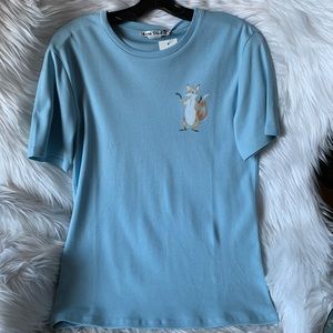 ACNE STUDIOS Fox Print T-shirt Pale Blue